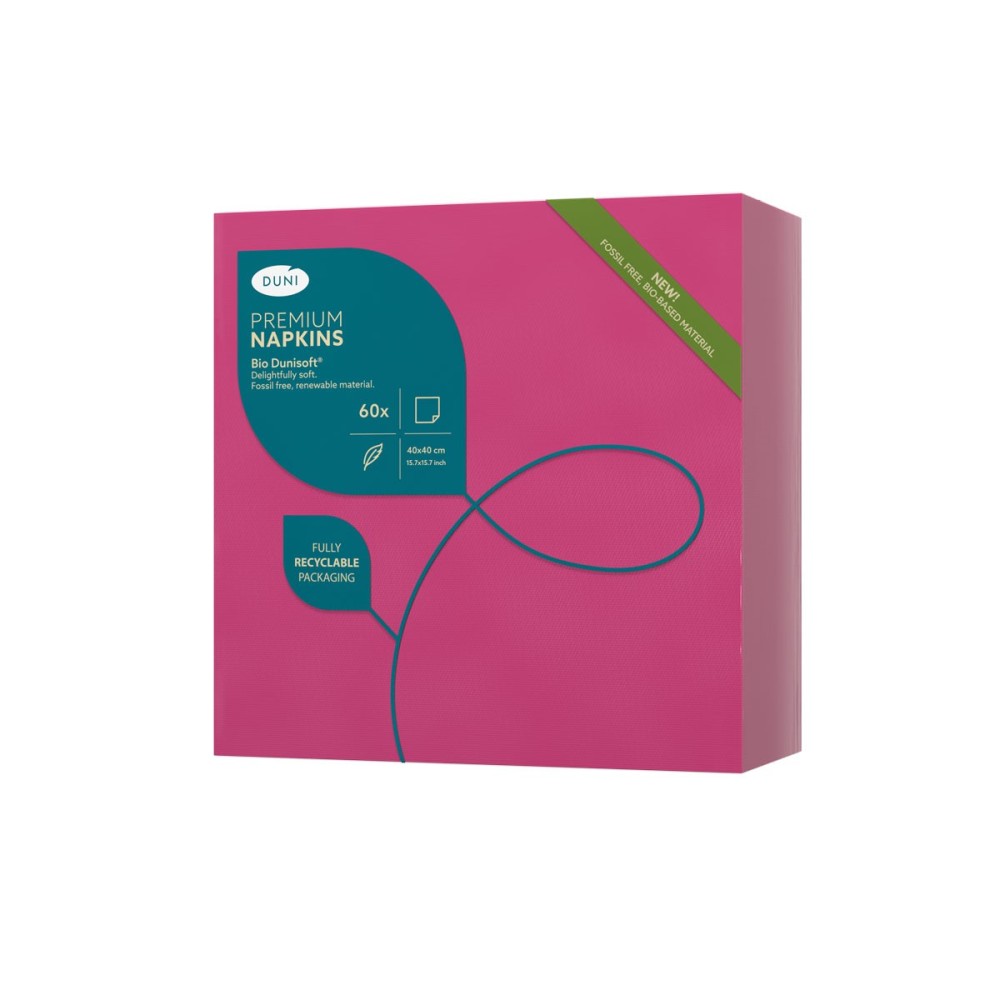 Servetėlė BIO DUNISOFT fuchsia 40 x 40 cm. (60 vnt.)