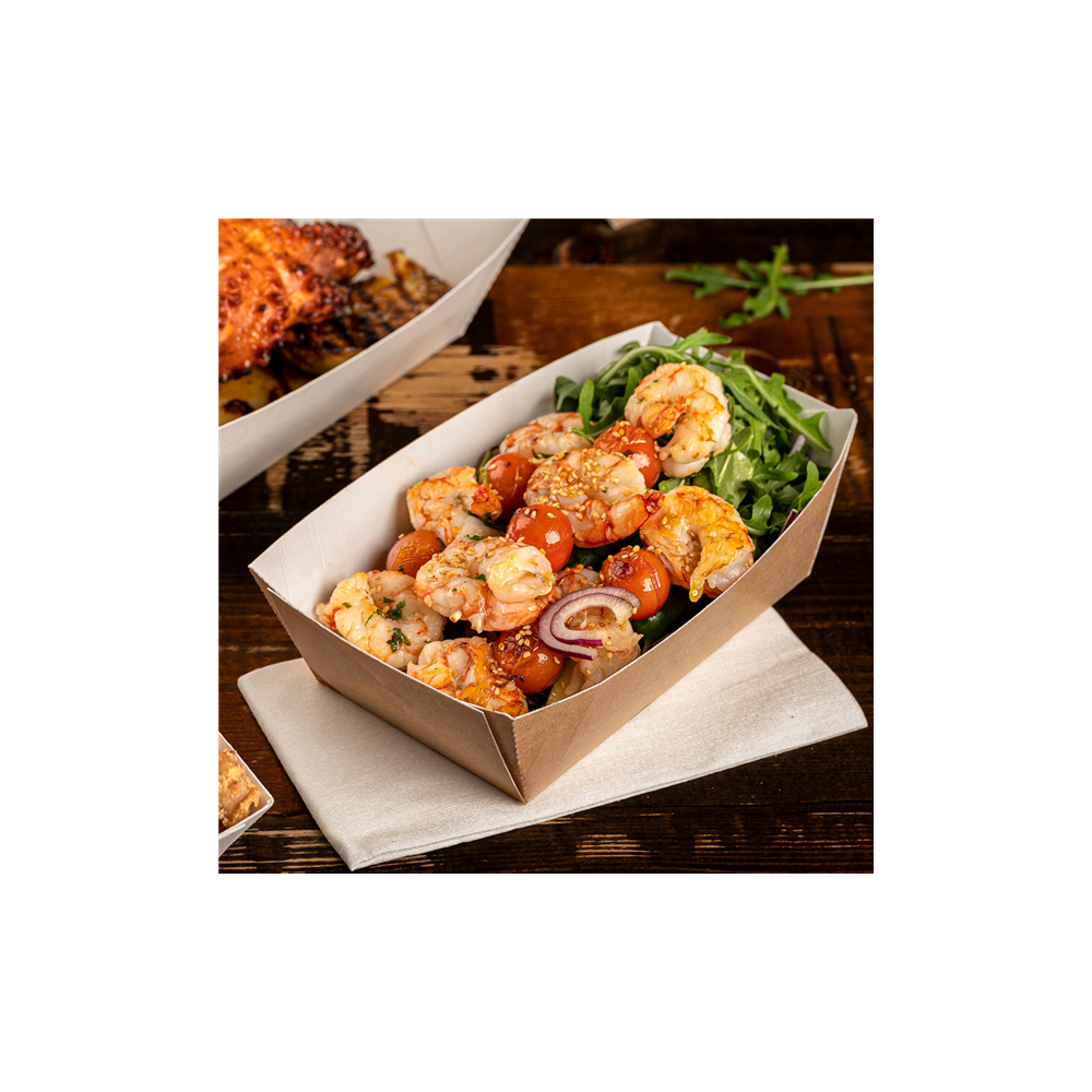 Vienkartinė lėkštė - dubuo THEPACK (ruda, 17 x 9,7 x 6,3 cm., 100 vnt.)