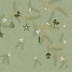 Servetėlės 40 x 40 cm. bio dunisoft noel pistachio (60)