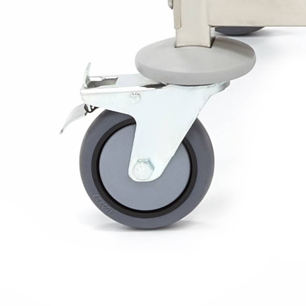 Vežimėlis serviravimo nerūdijančio plieno, 3 lentynos