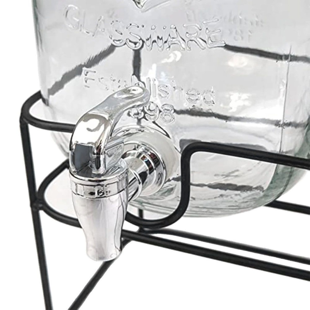 Ąsotis stiklinis su stovu 8L