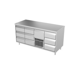 Novameta šaldomas stalas 10 stalčių, -5 ... +8 °C