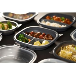 Vienkartinis dubenėlis su dangteliu Vista (2 dalių, 670 / 460 ml. 120 vnt.)