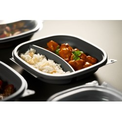 Vienkartinis dubenėlis su dangteliu Vista (2 dalių, 670 / 460 ml. 120 vnt.)