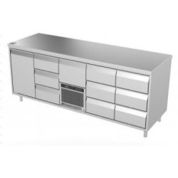 Šaldomas stalas 10 stalčių ir 1 durelių, -5 ... +8 °C