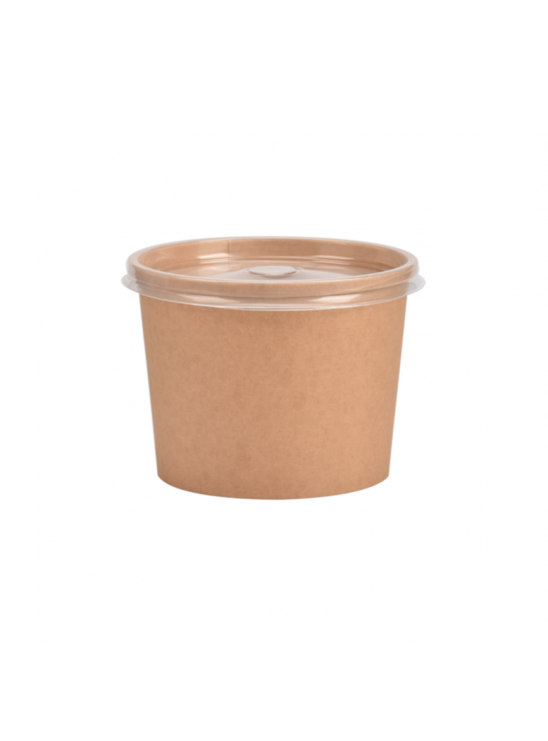 Vienkartinis indelis ECO SOUP (rudas, 450 ml., Ø9,5 cm., H6,5 cm., 50 vnt.)