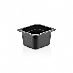 GN indas 1/6 juoda (PP, 17,6 x 16,2 cm. + h10 cm., 1,6 l.)