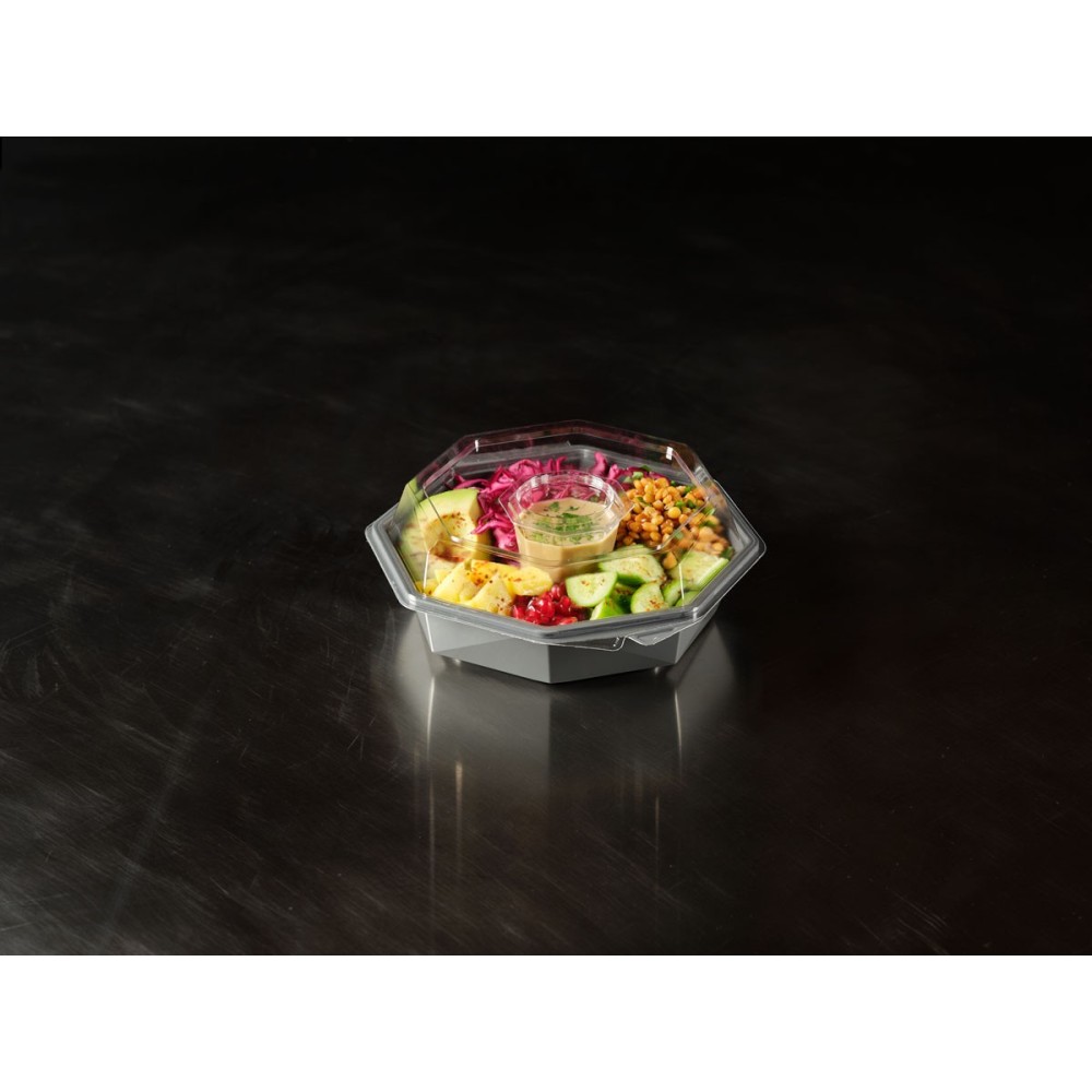 Vienkartinis indelis su dangteliu OCTAVIEW + padažinė (795 ml., 19 x 19 x 76 cm., 1 vnt.)