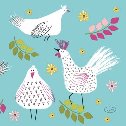 Servetėlės 24 x 24 cm. 3 sl. Hen parade, 20 vnt.