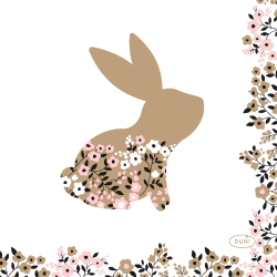 Servetėlės 24 x 24 cm. 3 sl. Blooming Bunnies, 20 vnt.
