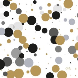 Servetėlės 24 x 24 cm. 3 sl. Festive Bubbles Black, 20 vnt.