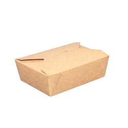 Dėžutė užkandžiams popierinė (ruda, 1000 ml., 15 x 12 x 6,5 cm., 35 vnt.)