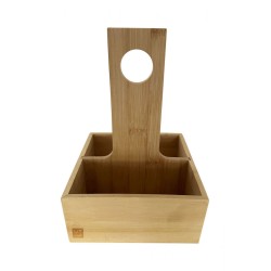 Bambukinis padažų dėklas 15 x 15 x 22 cm.