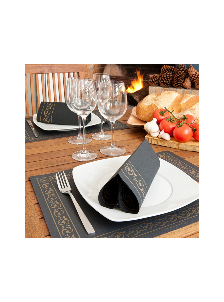 Servetėlės 40 cm DP Troja juoda (50)