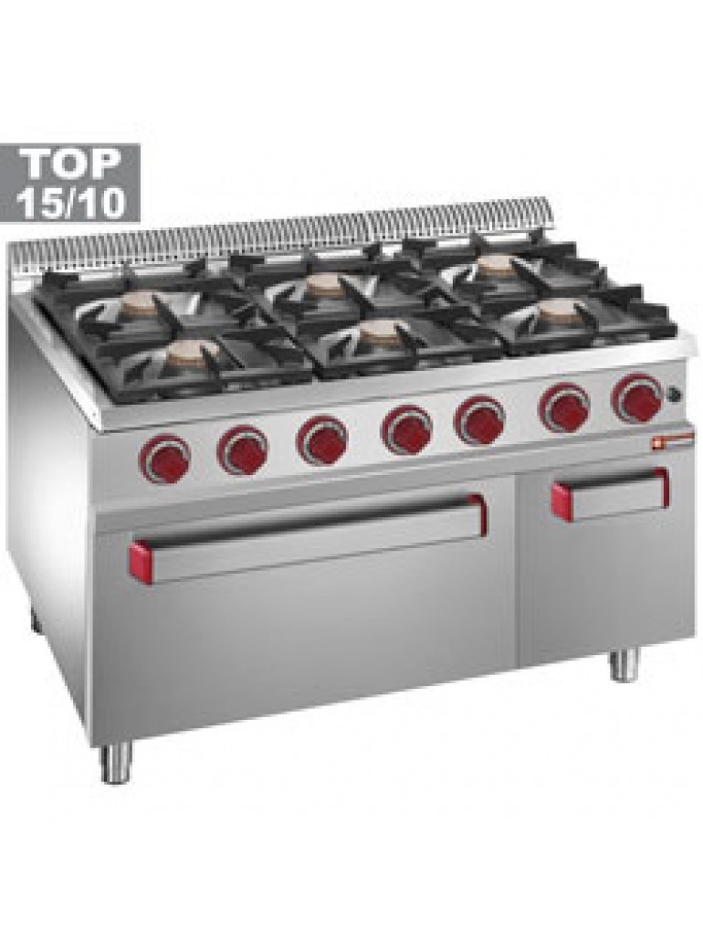 Diamond gas stove, 6 hotplates, with gas oven (42 +6 kW) Optima 700