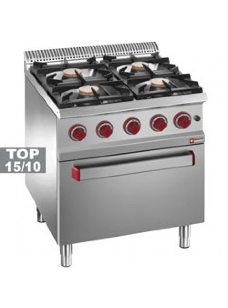 Diamond gas stove, 4 burners, with gas oven (28 +6 kW) Optima 700