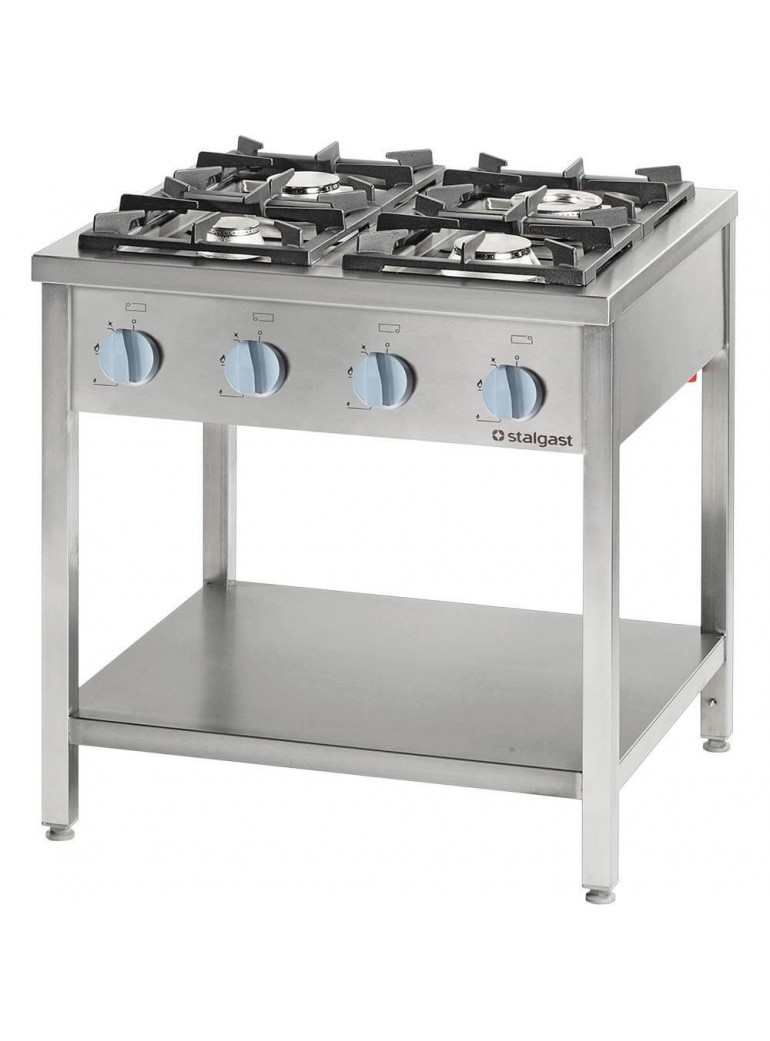 Stalgast gas stove, 4 burners 20.5 kW, with stand