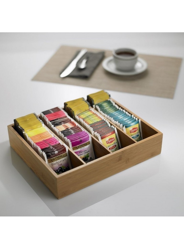 Dėklas 29x24x6 cm 4 dalių bambukinis