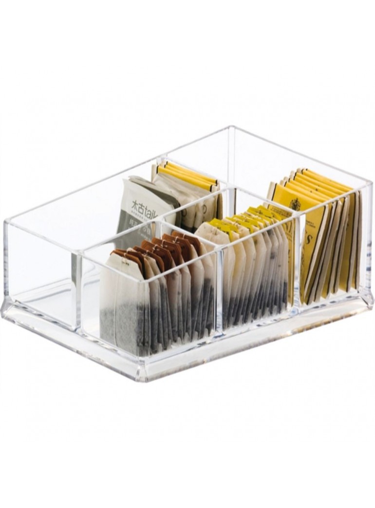 Dėklas arbat pakeliams 19,5 x 14 x 8,5 cm. 4 d plast