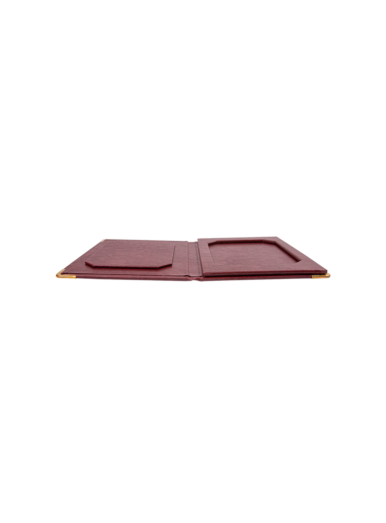 Account case.  22.8x17 cm. Leather, Bourdeaux.