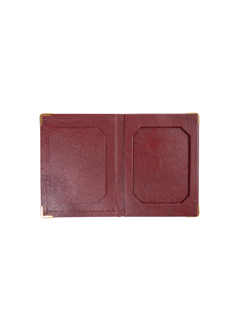 Account case.  22.8x17 cm. Leather, Bourdeaux.