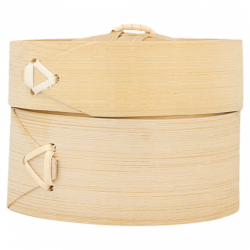 Indas mini Dim-sun 15x8 cm, bambukinis su dangt