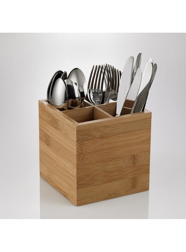 Dėklas 18x18x15 cm 4 dalių bambukinis