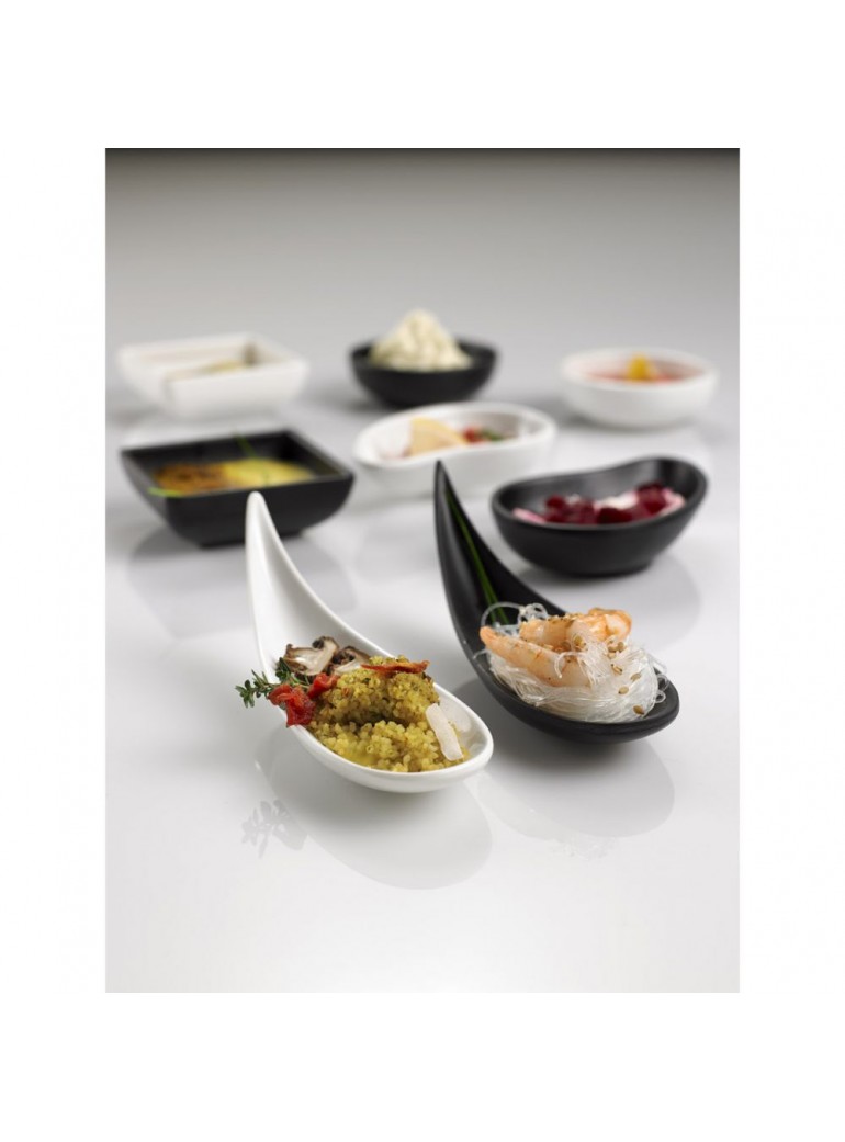 Šaukštas Finger Food 14.5 x 4.5 x 1.5 cm. baltas, melamino