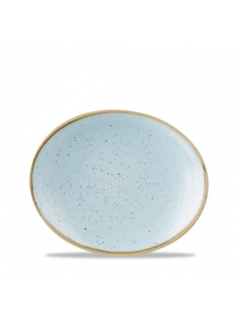Lėkštė STONECAST EGG BLUE ovali,19.2 cm.