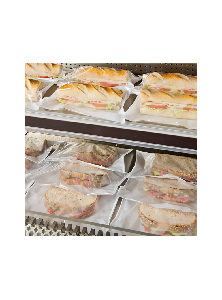 Maišelis 28x22/20 cm. pop. baltas/skaidrus (500)