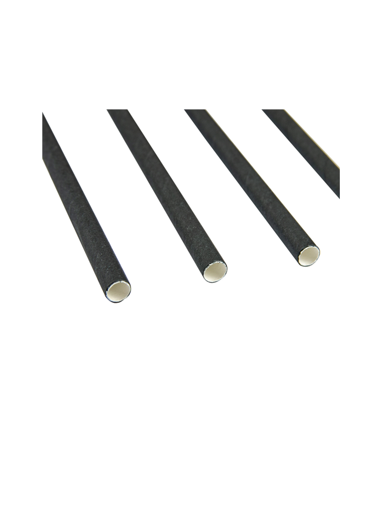 Šiaudeliai 6x200 mm popieriniai juodi (250)