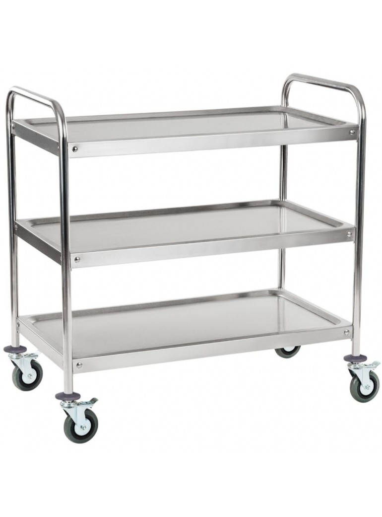 Vežimėlis transportavimui, 3 lentynų, n. plieno