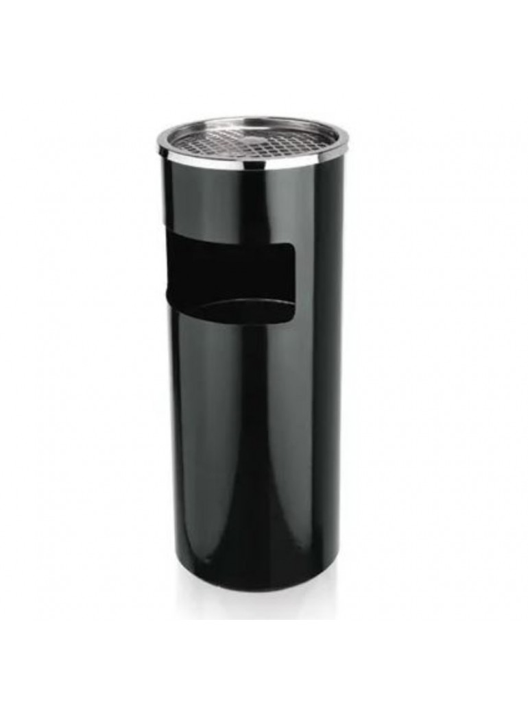 Trash can (metal, black, 25x60 cm)