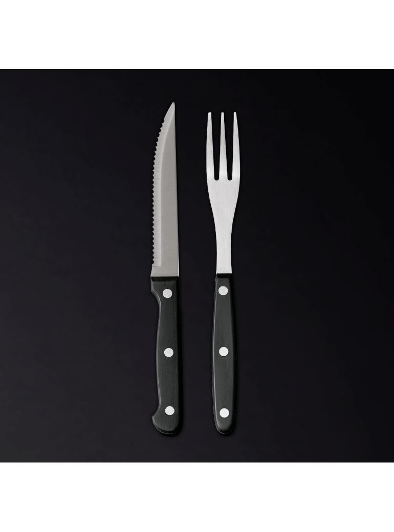 Šakutė steikui plastm rank. 19,5 cm.